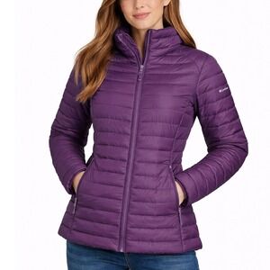 Columbia Women's Purple Omni-Heat Insulated Puffer Jacket Small Quilted Zip Up
